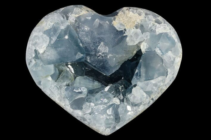 Crystal Filled Celestine (Celestite) Heart Geode - Madagascar #117319